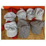 Collection of train hats and bandana