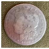 1884 Morgan silver dollar