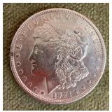 1921 Morgan silver dollar