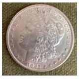 1885 Morgan silver dollar