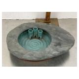 Studio pottery ashtray & cigarette holder