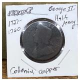 George II half penny