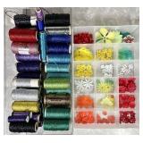 Metallic thread and plastic jewelry findings