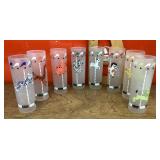 8 Libbey frosted "Carousel" highball glasses