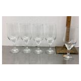 5 crystal TWA Royal Ambassador wine glasses