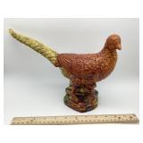 MCM glazed pottery pheasant bird statue