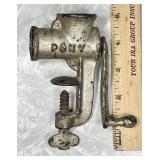 Mini antique Pony meat grinder w/screw clamp