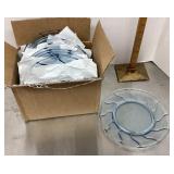 Blue glass dessert plates