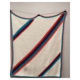 Striped Handmade crochet throw blanket