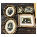 5 framed antique photos
