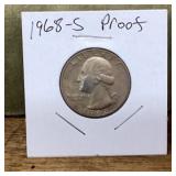 1968 S proof quarter