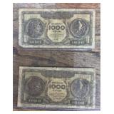 2 Greek bank notes