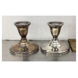 Pair of weighted sterling candle holders