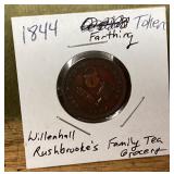 1844 farthing token