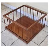 Vintage folding doll playpen --20" x 20" open