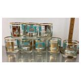 8 vintage bar glasses