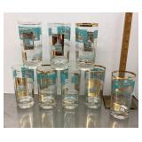 8 vintage bar glasses