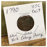 1790 New York Dutch Colony penny