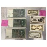 Germany and Japan bank notes