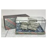 Chinese filigree silver metal oxcart sculpture