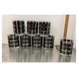 8 vintage bar glasses