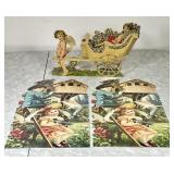 Embossed die cut litho honeycomb Valentine +