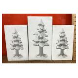 3 Heritage Village porcelain pine trees