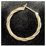 Single 14k gold hoop earring -- 1.3 grams