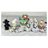 12 small vintage collectible ceramic figures