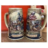2 Miller beer steins "Birth of a Nation"