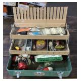 JC Higgins tackle box and contents