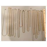 Collection of gold tone chain necklaces