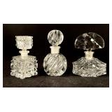 3 crystal perfume bottles