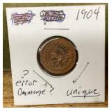 1904 Indianhead penny --error?