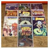 10 assorted comic books.