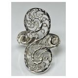 Sterling silver filigree ring