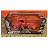 Harley Davidson Ford pickup and motorcycle