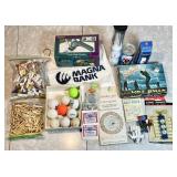 Golf balls, tees, glove, spikes, club cleaner