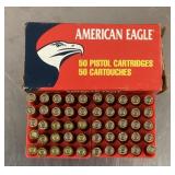 Box of American Eagle .25 auto pistol ammo
