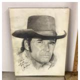 Autographed drawing of James Garner