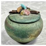 Jeremy Diller Raku pottery dream catcher jar