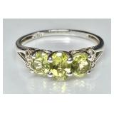 Sterling silver peridot ring