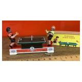 Vintage tin litho wind up ping-pong toy