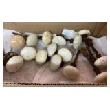 Box of vintage ceramic door knobs