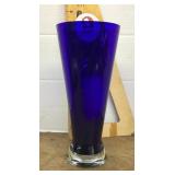 Large cobalt blue glass vase