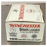 Box of Winchester 9mm ammo