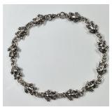Sterling silver frog link bracelet