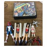 DC comics action figures carry case and contents