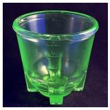 Green Depression uranium glass measure