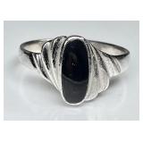 Sterling silver onyx ring